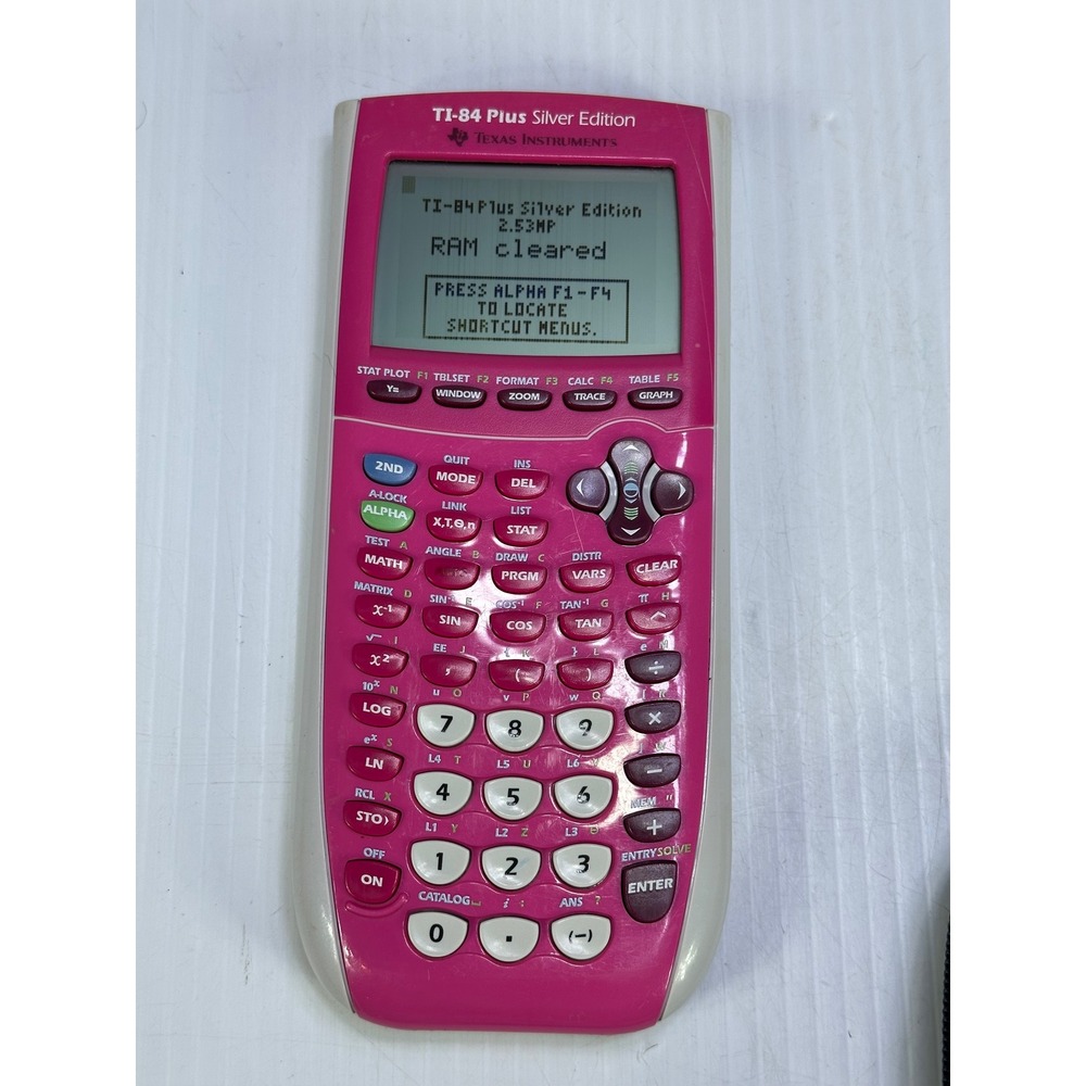 Texas Instruments TI-84 Plus Silver Edition Graphing Calculator Pink With Cover